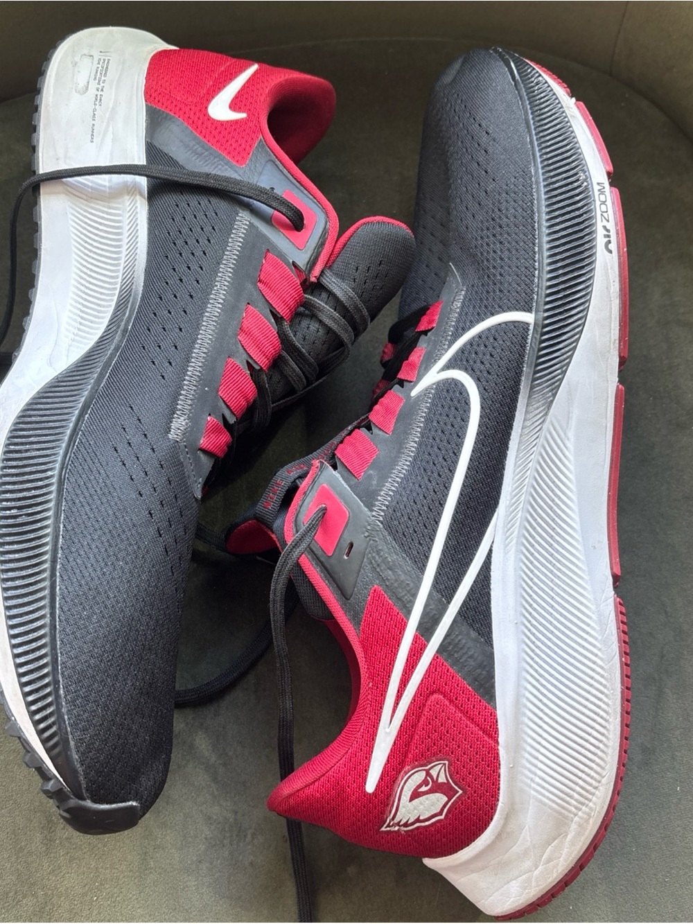 Nike Air Zoom Pegasus 38 Arizona Cardinals Running Shoes DJ0814-001 Size 15